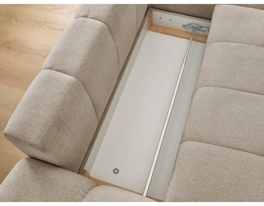 Кафяво-сив шенилов сгъваем/с място за съхранение ъглов диван (десен ъгъл) Everest – Bobochic Paris