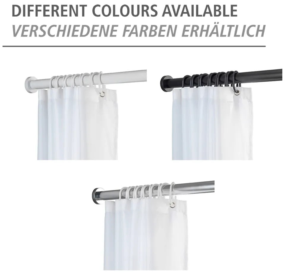 Черен телескопичен стълб за баня, дължина 110-185 см Luz - Wenko