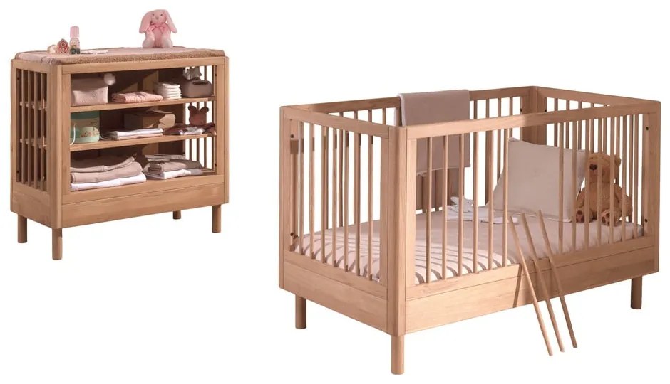 Комплект детски мебели от масивен дъб 2 бр. Forrest – Vipack