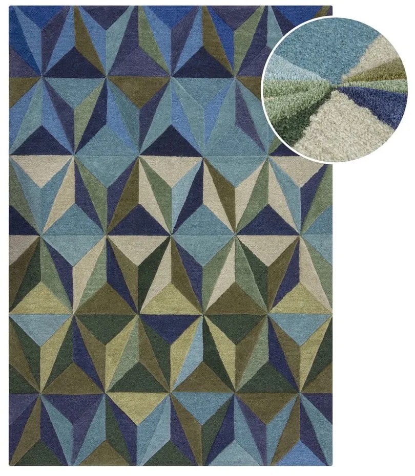 Син вълнен килим 120x170 cm Reverie – Flair Rugs