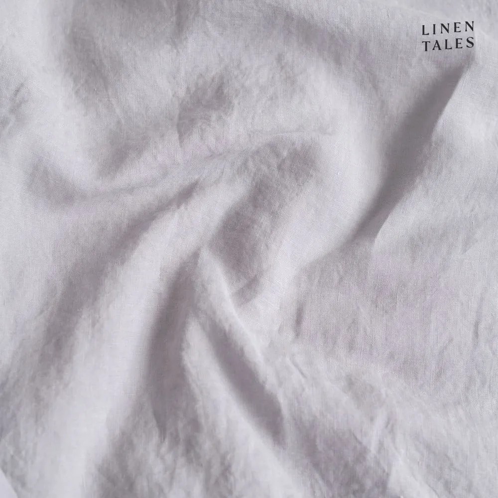 Светлосив еластичен ленен чаршаф 140x200 cm Light Grey – Linen Tales