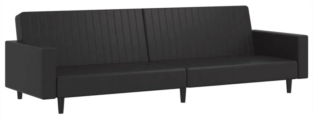 375951 vidaXL 2-местна кушетка, черна, изкуствена кожа