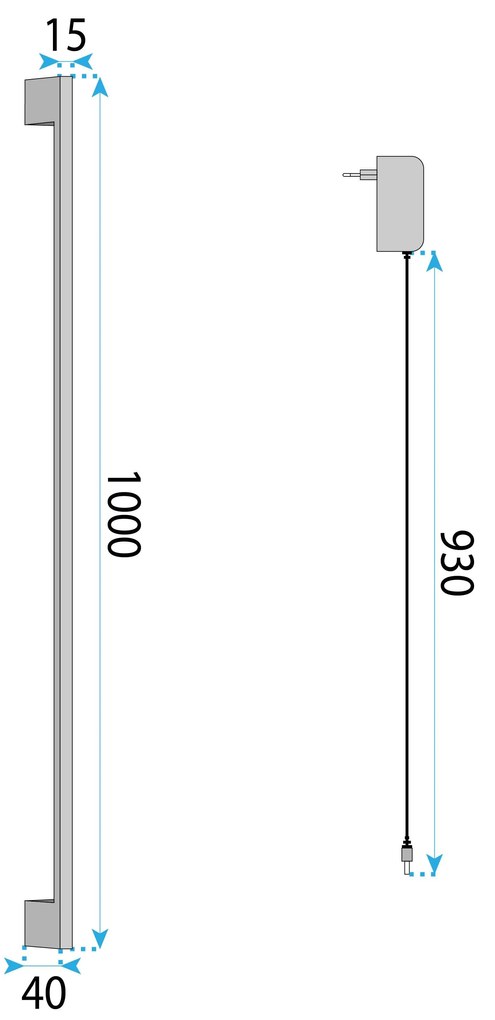 СТЕННА ЛАМПА LED LHJ064-W 100cm BLACK