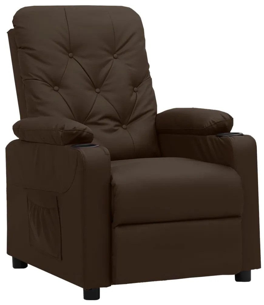 3093498 vidaXL Изправящ стол, кафяв, изкуствена кожа