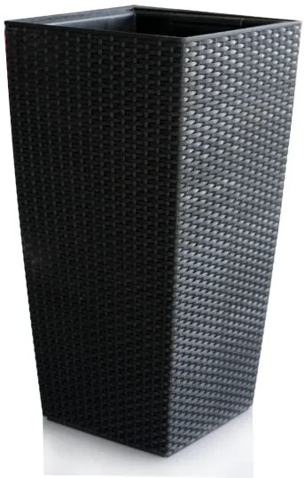 Саксия Квадрат Висока - Черна