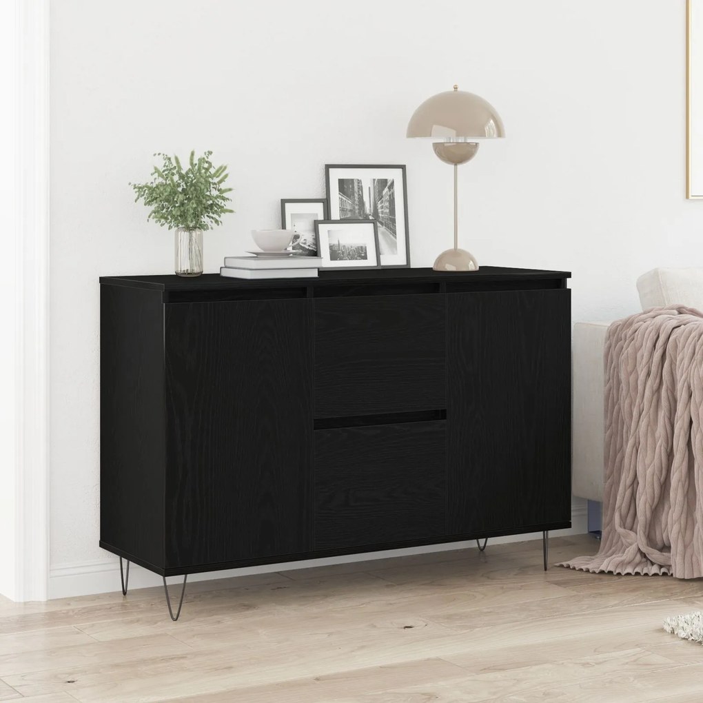 страничен шкаф Sonata H Черен Дъб 101,5x35x70 см Инженерна дървесина