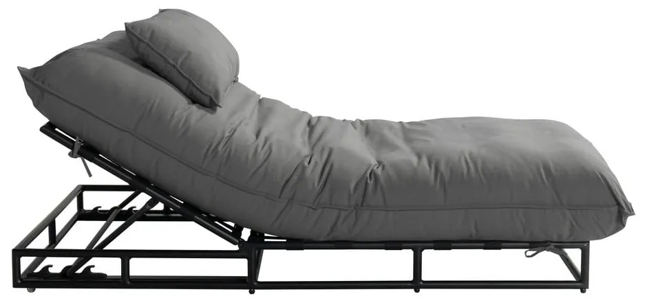 Тъмносив градински шезлонг метален/подплатен Emma – Hartman