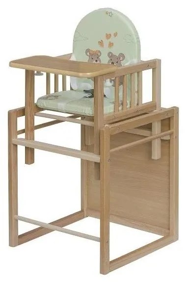 COSING - Детски стол за хранене 2 в 1 Viktoria бук/зелен