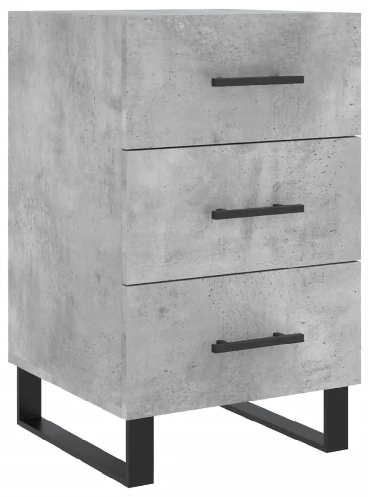 827688 vidaXL Нощно шкафче, бетонно сиво, 40x40x66 см, инженерно дърво