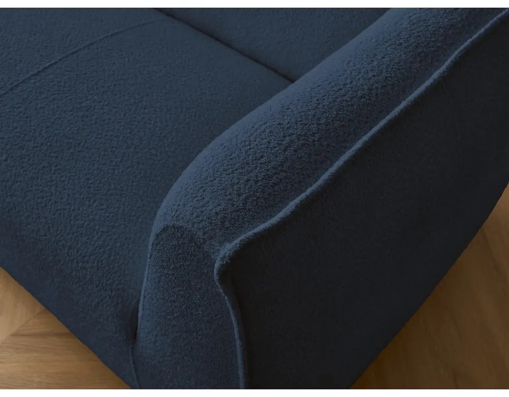 Тъмносин диван от прежда с примки от букле 242 cm Giorgia – Bobochic Paris