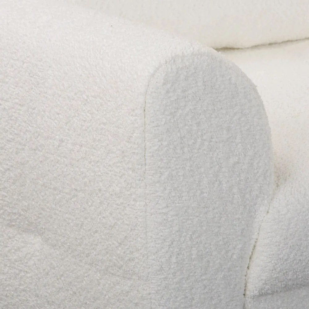 Бял ъглов диван от плат букле (десен ъгъл) Ariella - Ropez