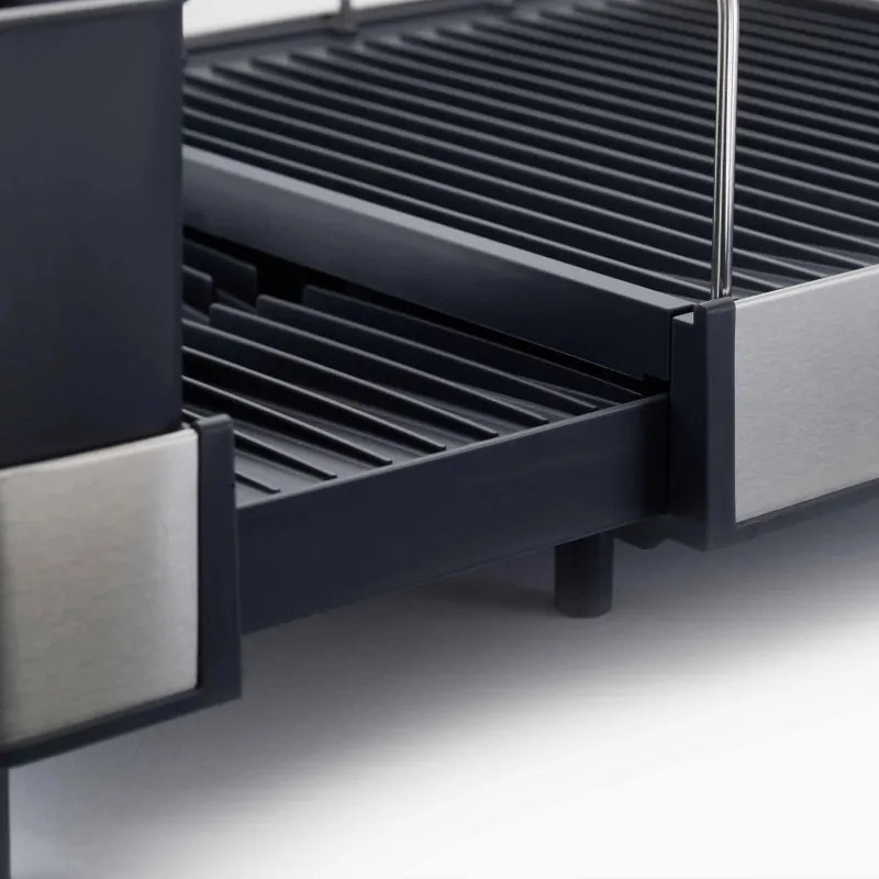 Разопакован: Сушилник за съдове Joseph Joseph 851690, Разтегаем, Дренаж, Отделение за ножове, Разглобяем, Тъмносив/инокс