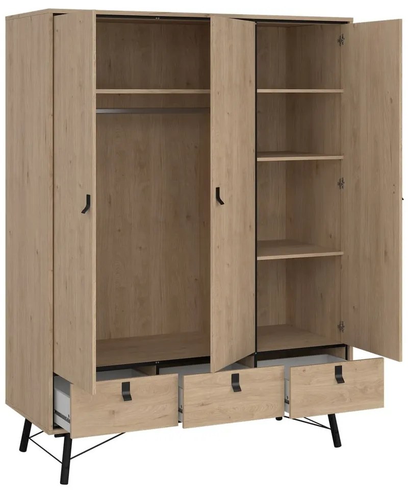 Гардероб с дъбов декор в естествен цвят 150x200 cm Ry - Tvilum