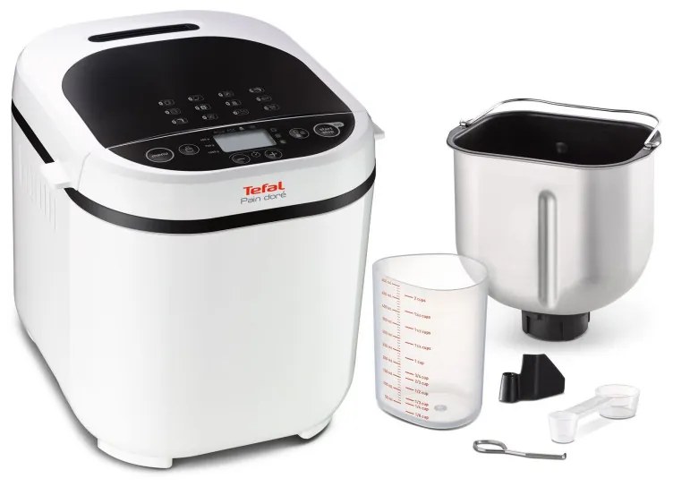 Хлебопекарна Tefal Pain Dorе PF210138, 700W, 1000/750/500 гр., 3 степени на изпичане, 12 Програми, Бял