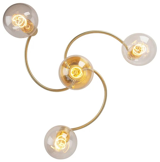 Таванна лампа в стил Арт Деко месинг 4-светлина - Facil