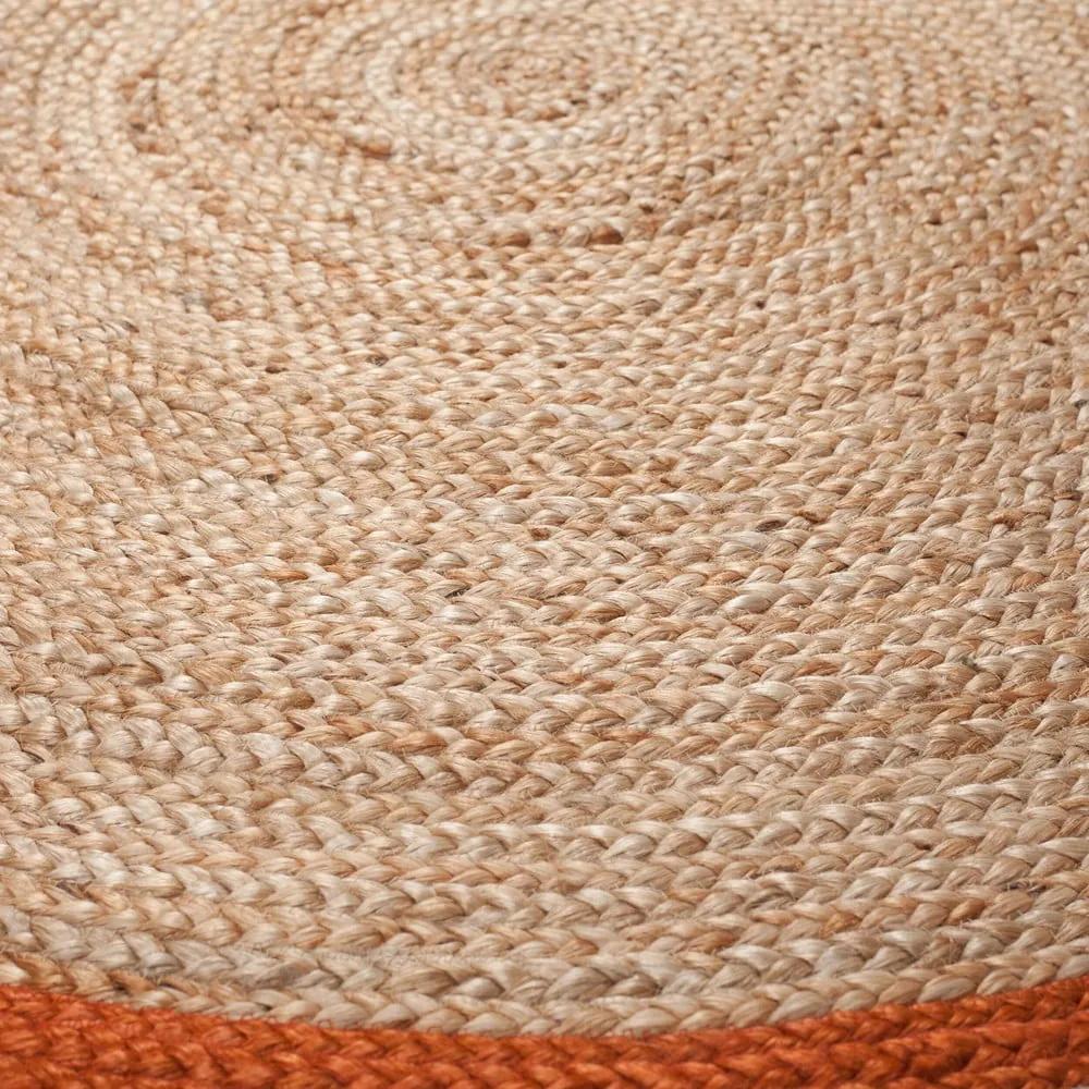 Кафяво-оранжев килим от юта , ⌀ 150 см Istanbul - Flair Rugs