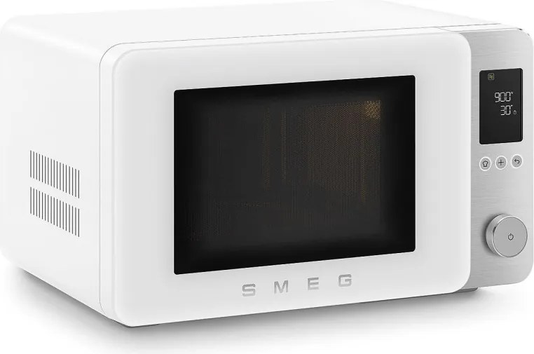 Комбинирана микровълнова фурна с горещ въздух SMEG Collezione MOC02WHMEU, 900W, 27 л, 25 програми, Плавно затваряне, Индивидуални настройки, Бял мат