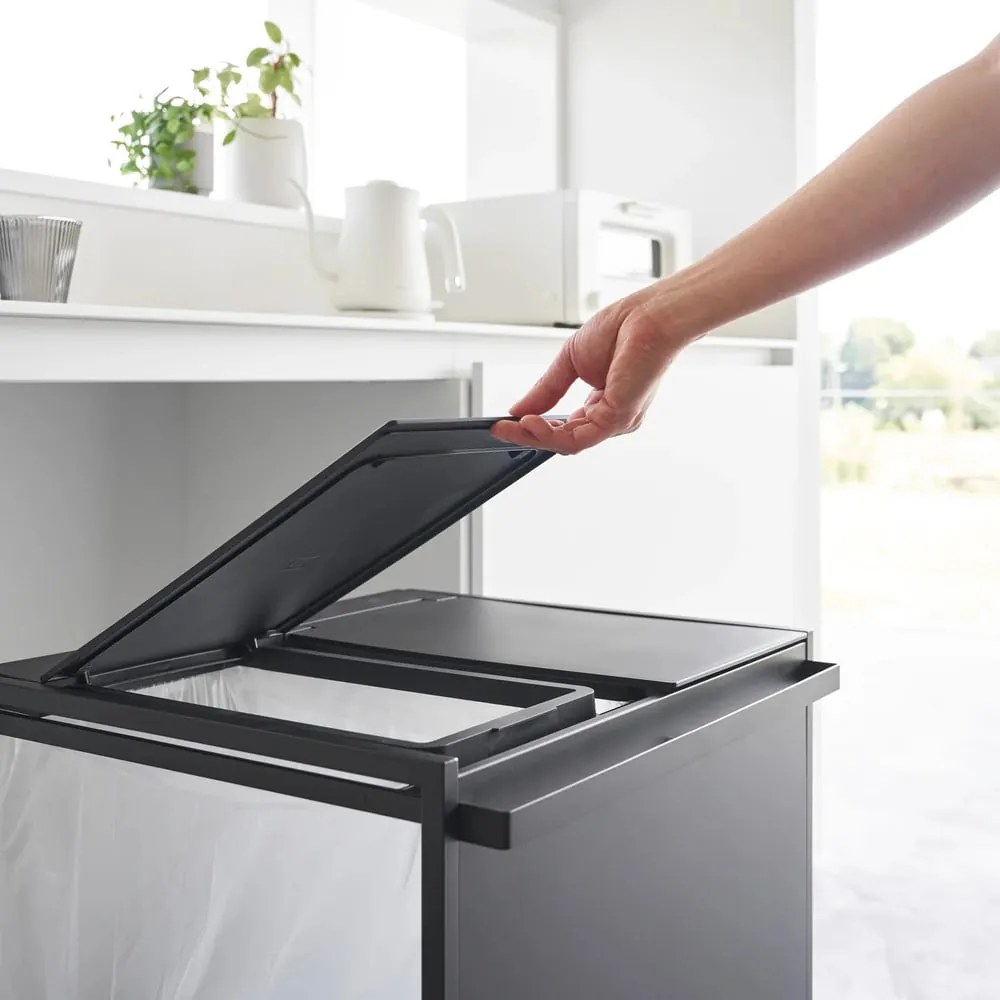 Черно метално кошче за рециклиране Tower – YAMAZAKI