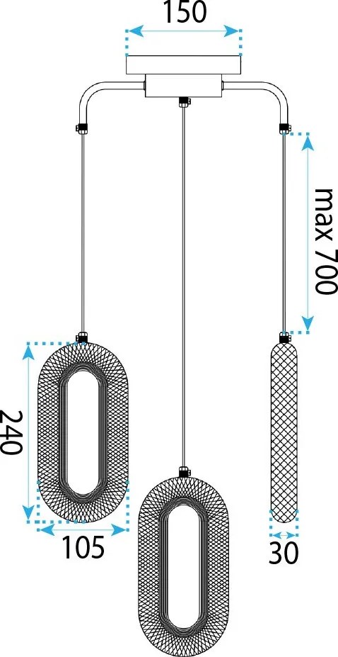 ВИСЯЩА ТАВАННА LED ЛАМПА G173-3CP GOLD
