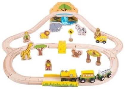 Bigjigs - Дървен ЖП комплект - Сафари