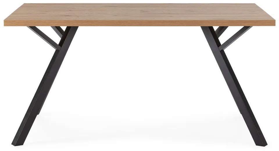 Трапезна маса с дъбова дървена плоскост в естествен цвят 90x160 cm Marion – Marckeric