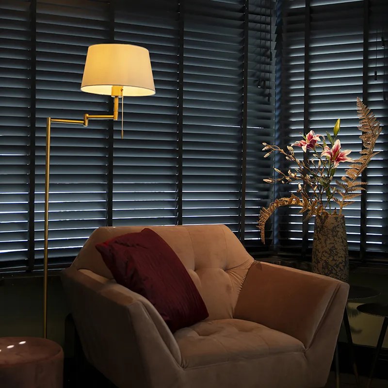 Интелигентна класическа подова лампа бронз с бяло, включваща WiFi A60 - Ladas Fix