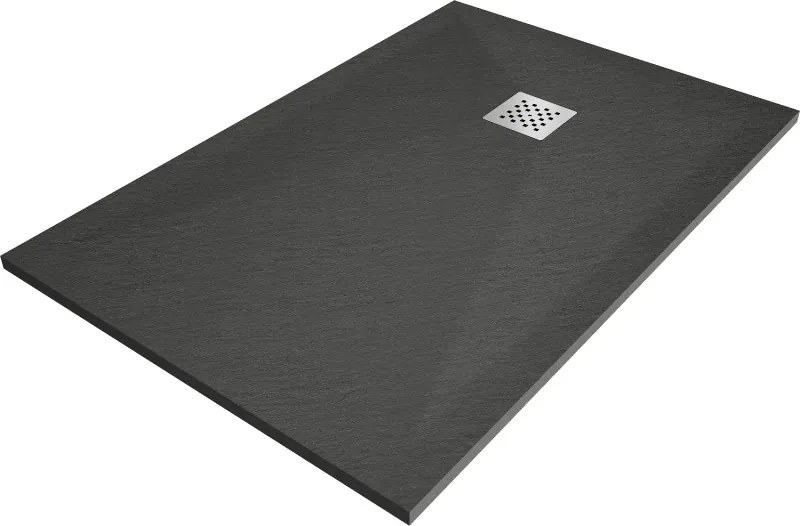 Mexen Stone+ правоъгълна композитна душ кабина 100 x 80 см, антрацит - 44718010