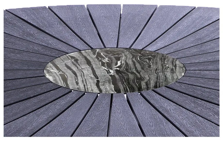 Черна градинска маса с плот от артдърво и каменен център , 190 x 115 cm Marienlist - Bonami Selection