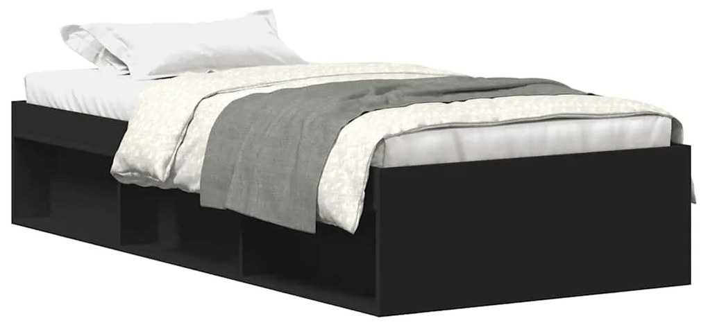 3203825 vidaXL Рамка за легло черна 90x200 см