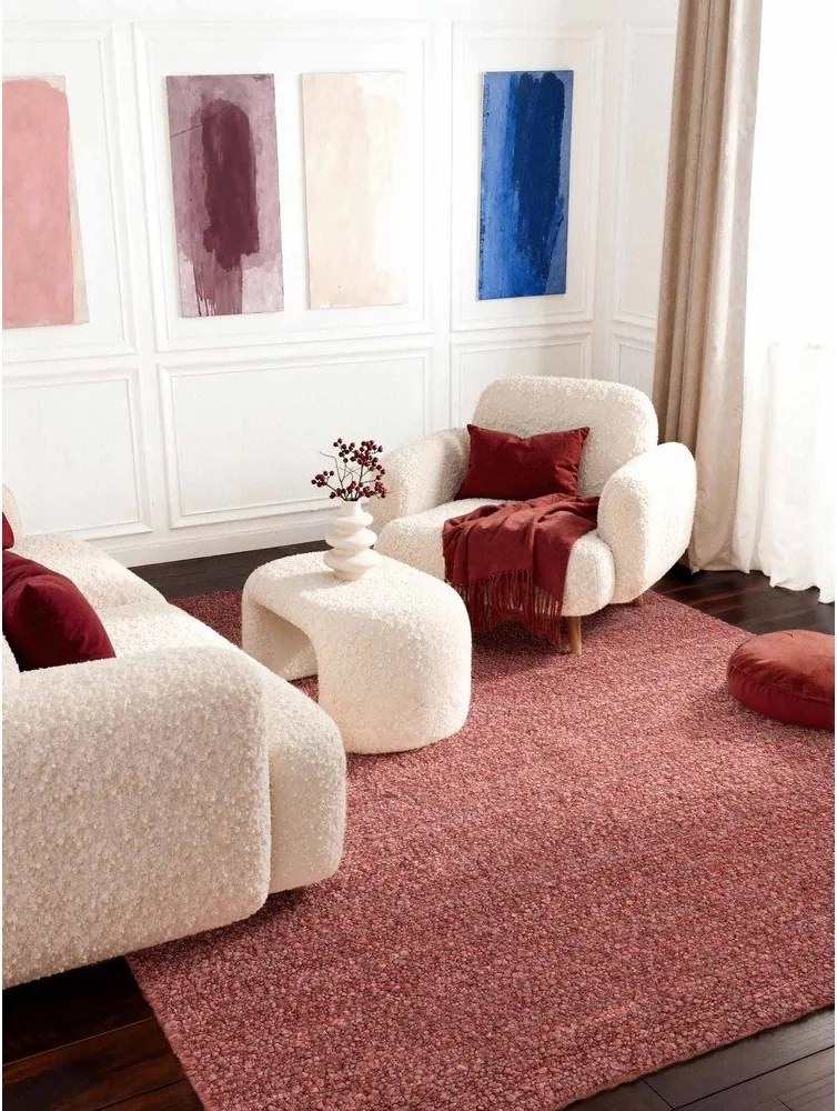 Тъмнорозов ръчно изработен килим от букле 160x230 cm Notting Hill Portobello – Ted Baker