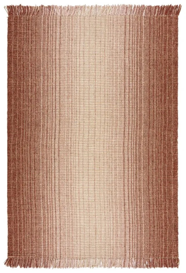 Червен двустранен ръчно изработен килим със смес от юта 160x230 cm Jute Ombre Red – Flair Rugs