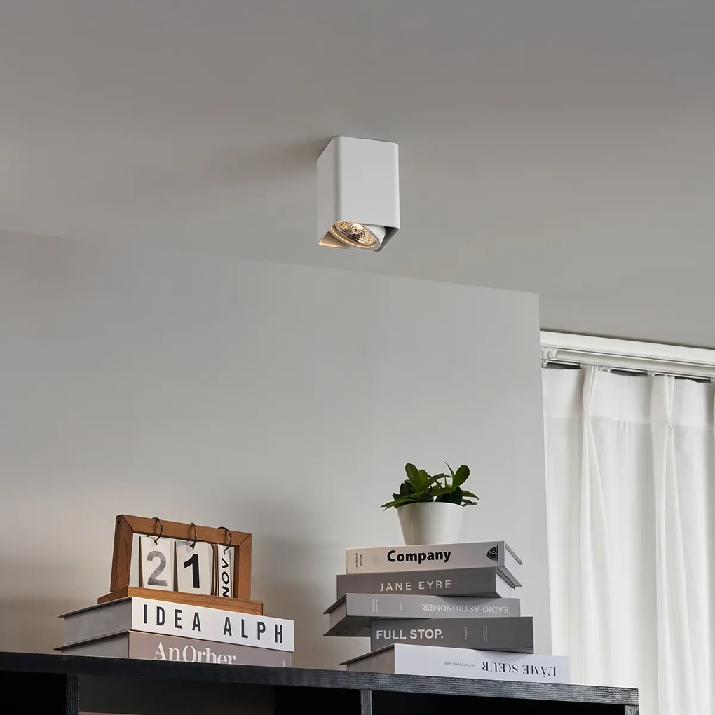 Дизайнерски повърхностно монтиран прожектор бял GU10 70 мм въртящ се и накланящ се - Vox