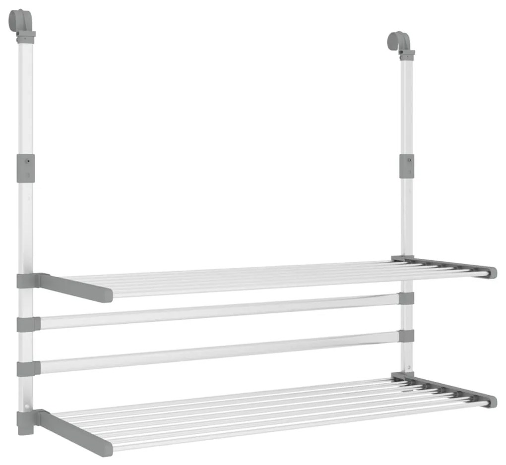 154605 vidaXL Сушилник за балкон, 89x25x(60-95) см, алуминий