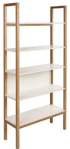 Бяла етажерка за книги в дъб 90x185 cm Farringdon - Woodman