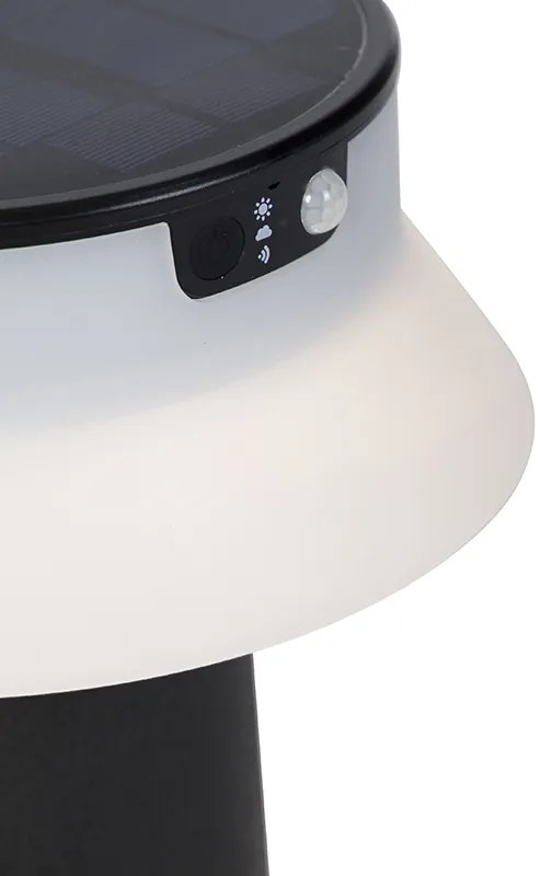 Стойка за външна лампа черна с LED с димер IP55 Соларна - Felice