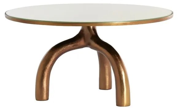 Стъклена кръгла масичка за кафе в бронзово и бежово ø 76 cm Mello - Light &amp; Living