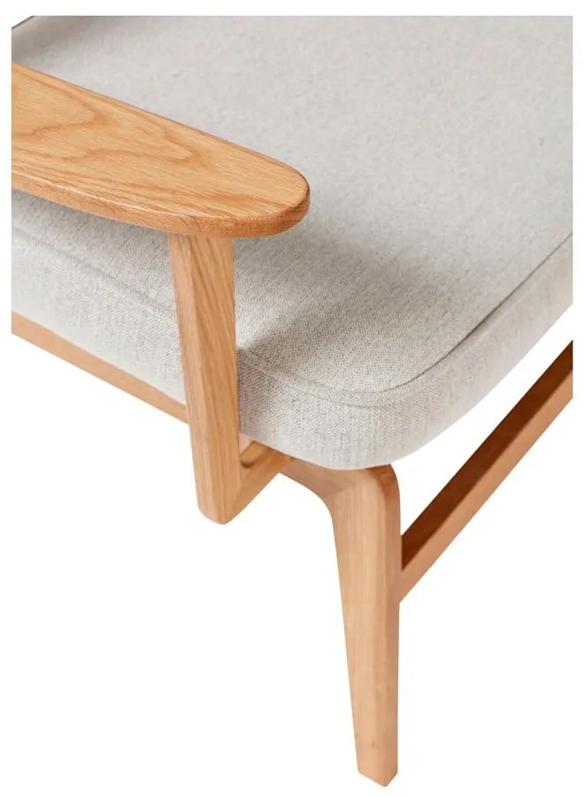 Сив фотьойл със структура от дъбова дървесина Haze - Hübsch