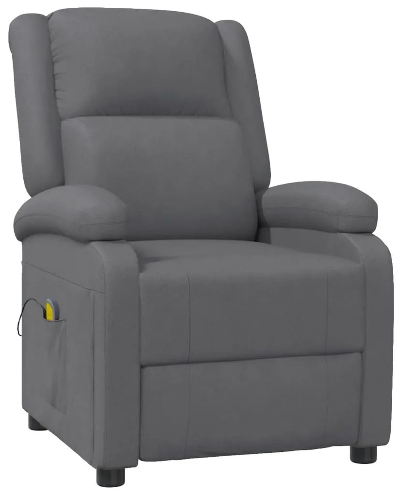 340165 vidaXL Масажен стол, сив, изкуствена кожа
