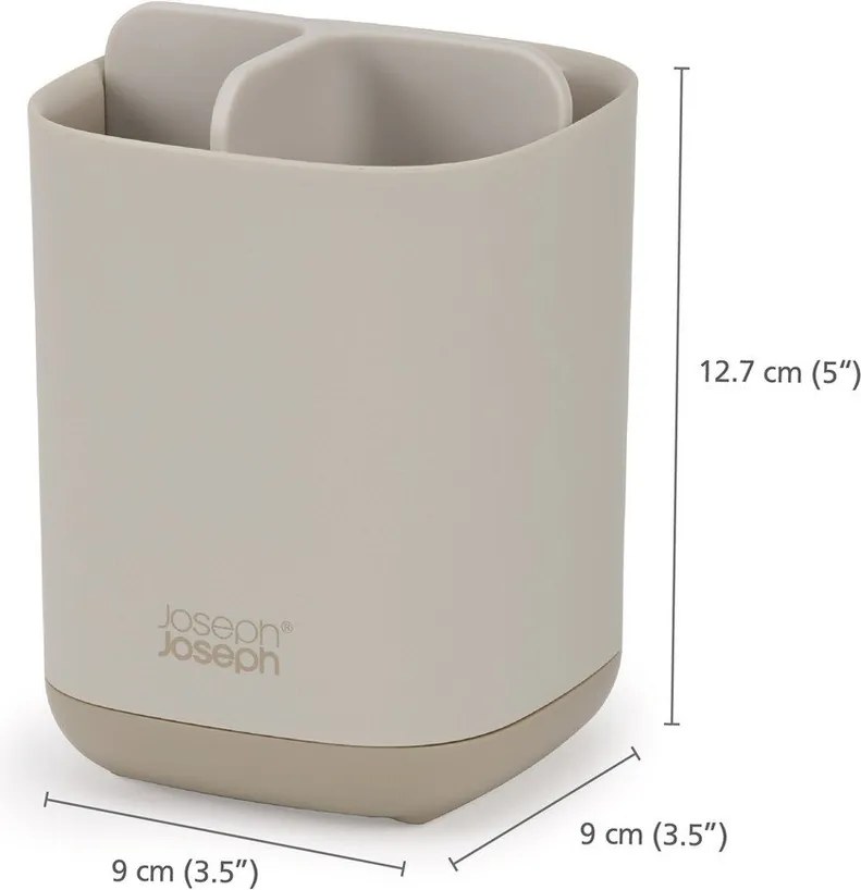 Бежова пластмасова стойка за четки за зъби EasyStore – Joseph Joseph