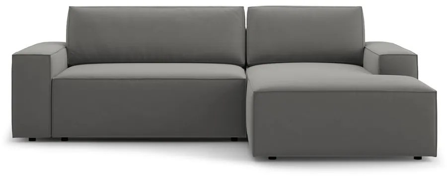 Светлосив кадифен сгъваем/с място за съхранение ъглов диван (десен ъгъл) Jodie – Micadoni