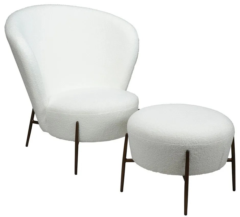 Бяло кресло от плат букле Orbit – DAN-FORM Denmark