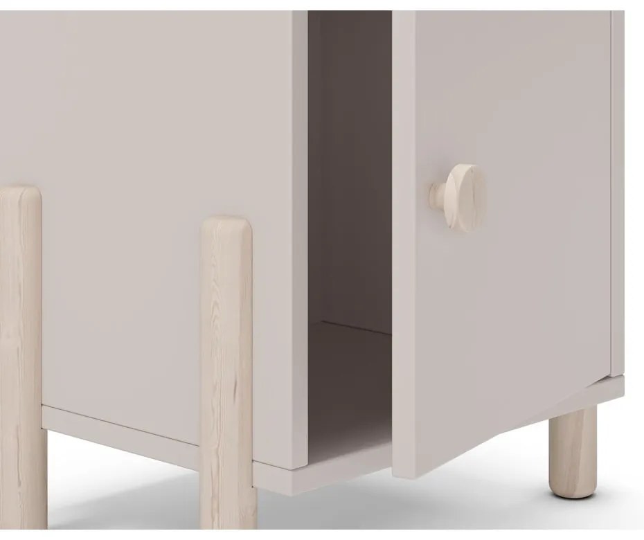 Кремаво детско нощно шкафче от масивен бор Enola – Marckeric