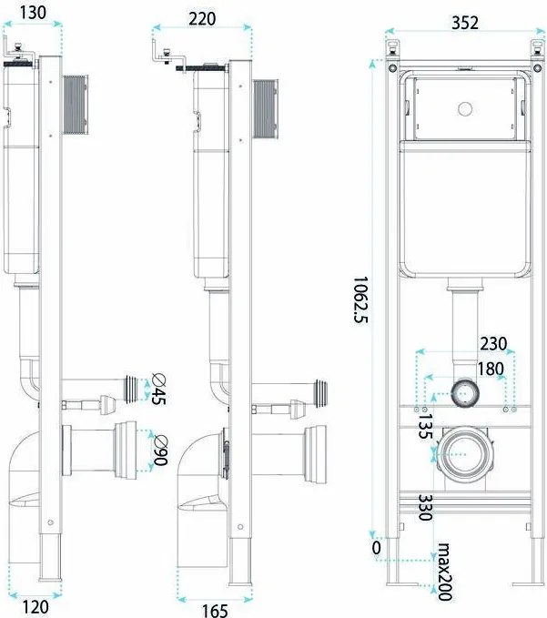 Комплект Структура за Вграждане за WC Slim 024N с Бутон J Titan
