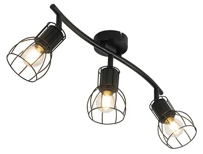 Модерен таванен прожектор черен 63 см 3-светлина регулируем - Botu