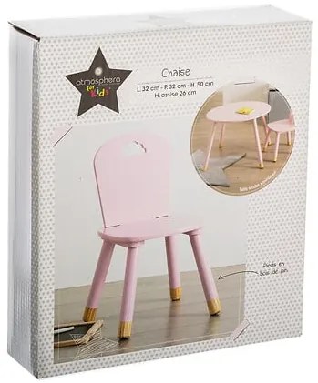 Детски стол atmosphera, MDF, Розов