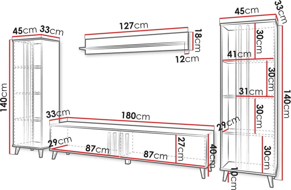 Секция за хол Helsinki I-Бежово-Черен