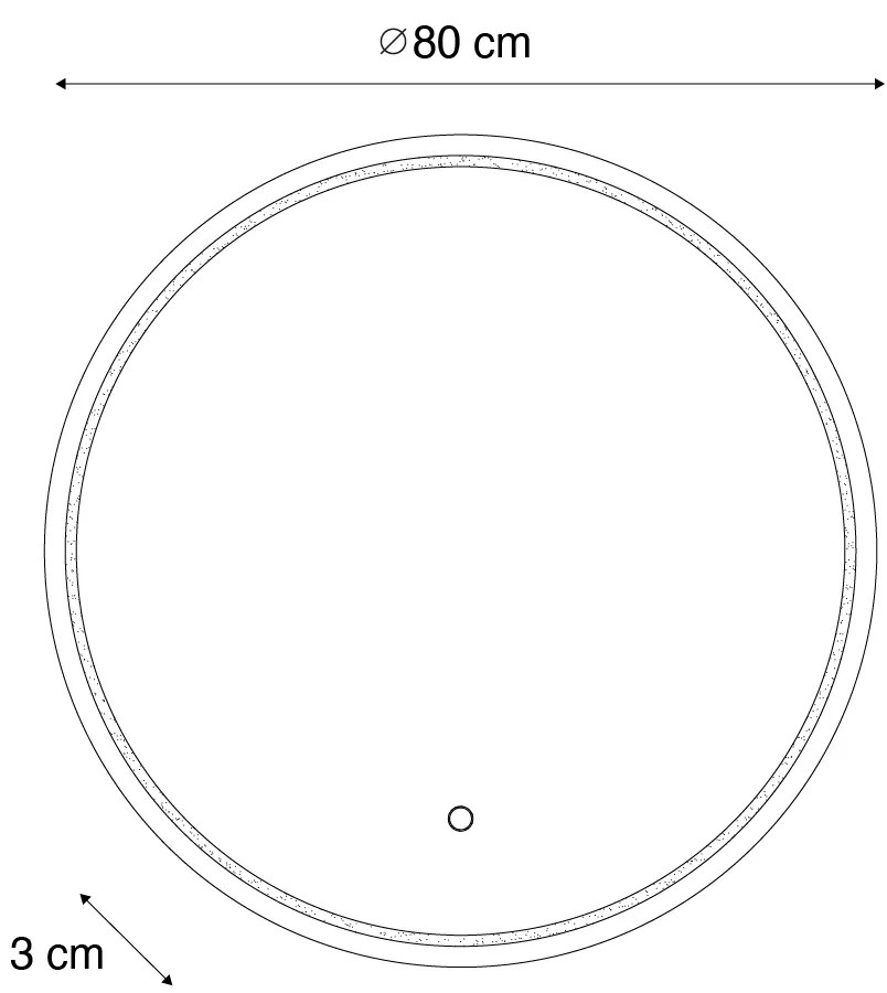Модерно огледало за баня 80 см с LED и сензорен димер - Sebas