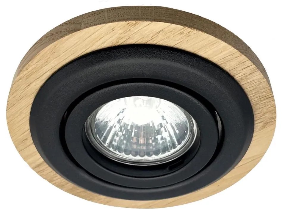 Вградено осветително тяло TOBBY 1xGU10/20W/230V Ø 11,5 см дъб/черно