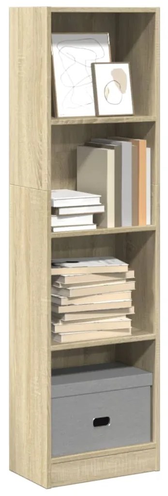 857785 vidaXL Библиотека, сонома дъб, 40x24x143 см, инженерно дърво