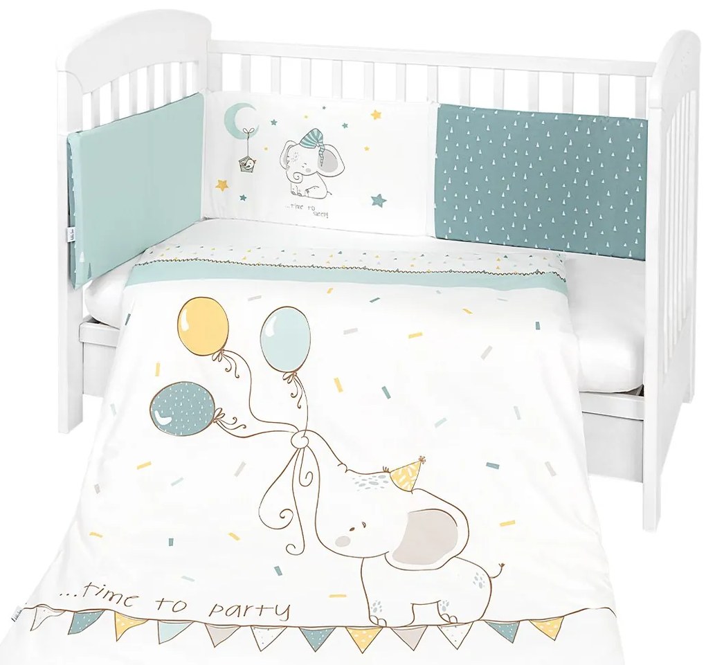 Kikka Boo - Бебешки спален комплект 2 части ЕU style  60/120 Elepfant Time